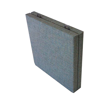 ACC-U-SOUND HB sample showing a fabric-finished hanging baffle with specialized top brackets